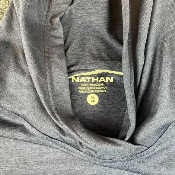 Nathan Running Hoodie Pullover Men's XL Navy Blue Thumbholes Outdoor - Picture 3 of 10